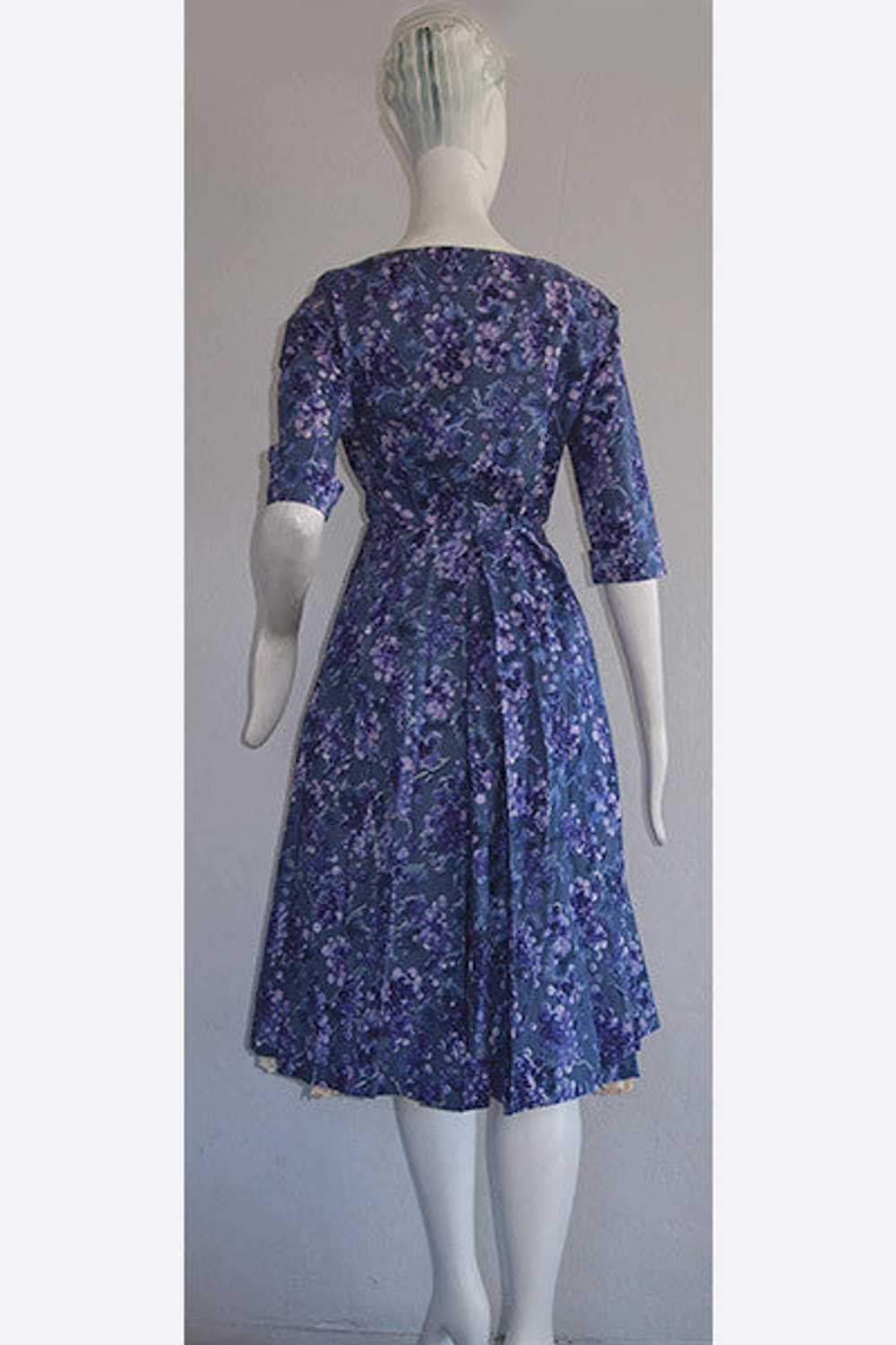 1950s Hardy Amies Grape Print Dress - image 2