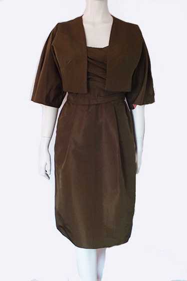 1950s Pierre Balmain Couture Dress & Jacket Ensemb