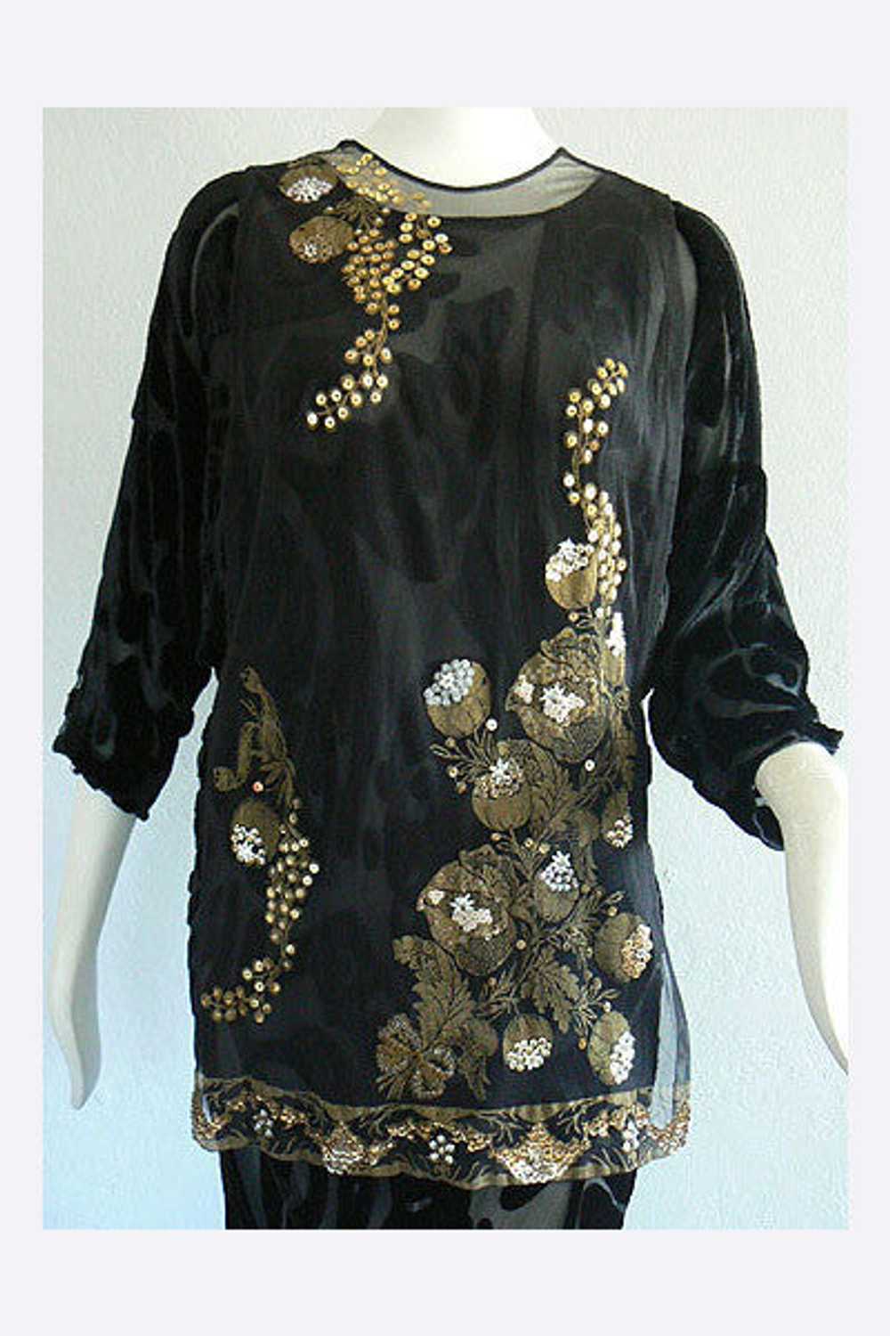 1960s - 1920s Style Stenciled Tunic - image 1