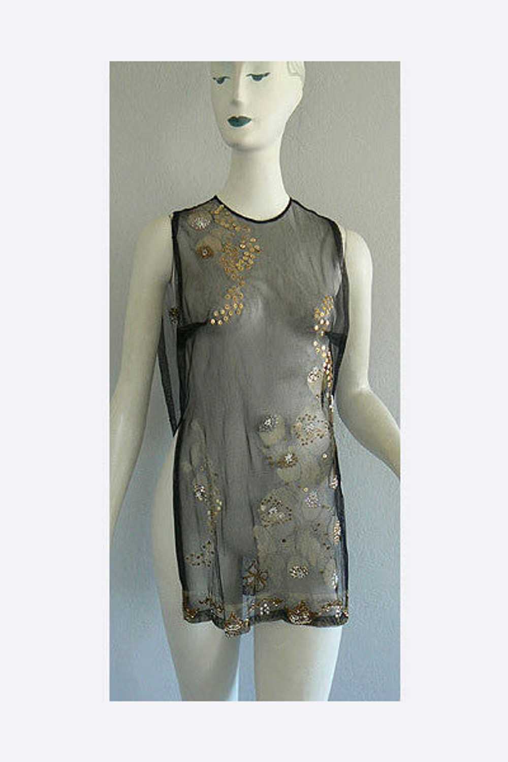 1960s - 1920s Style Stenciled Tunic - image 2