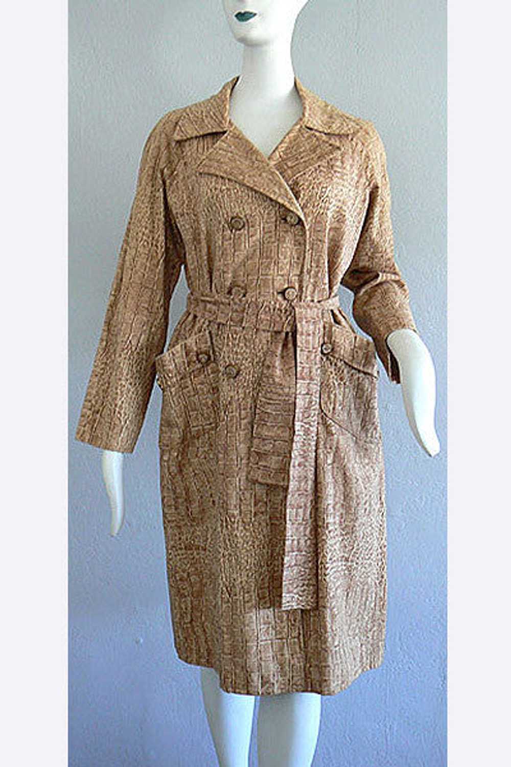 1960 Lawrence of London Reptile Print Coat - image 1