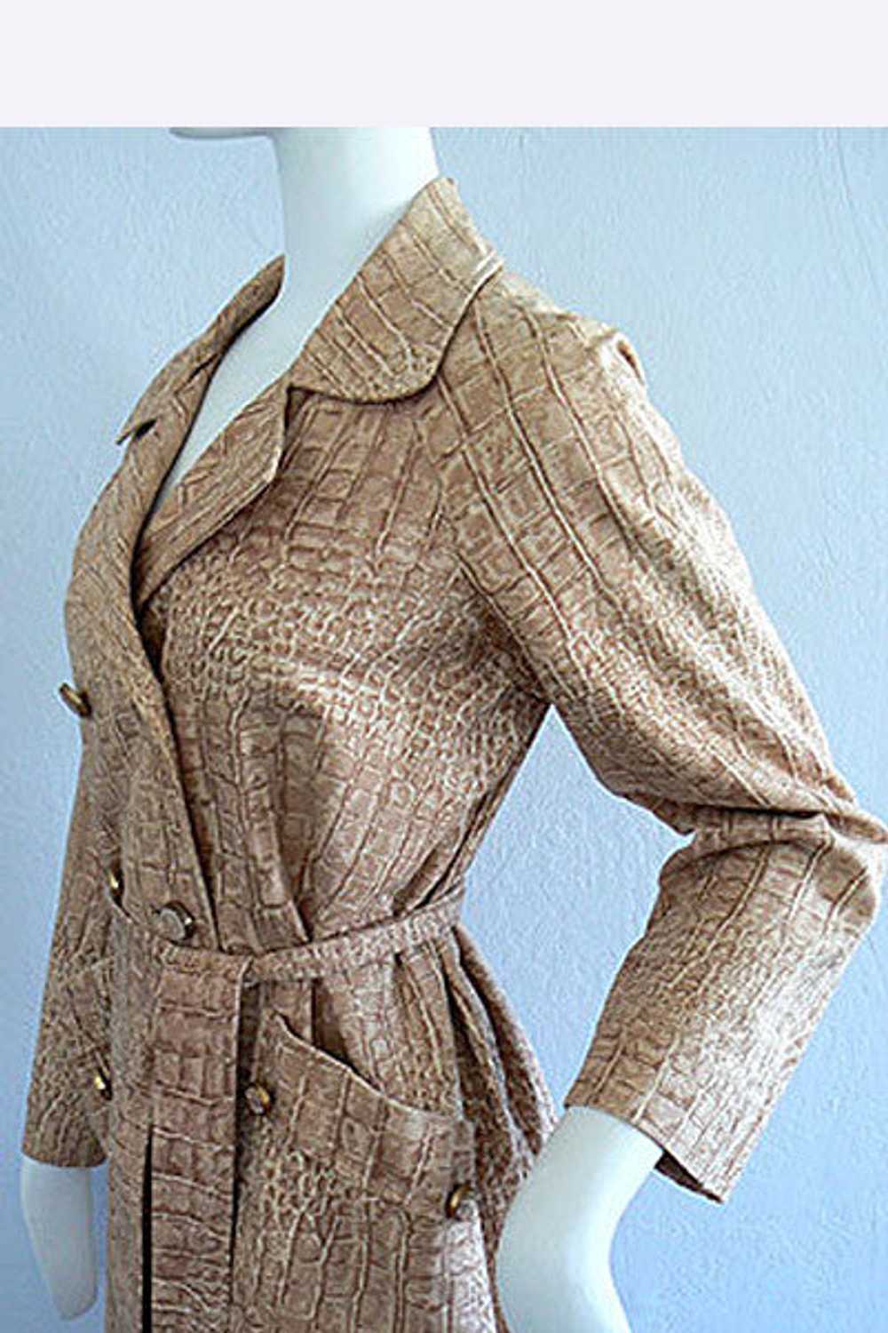 1960 Lawrence of London Reptile Print Coat - image 4