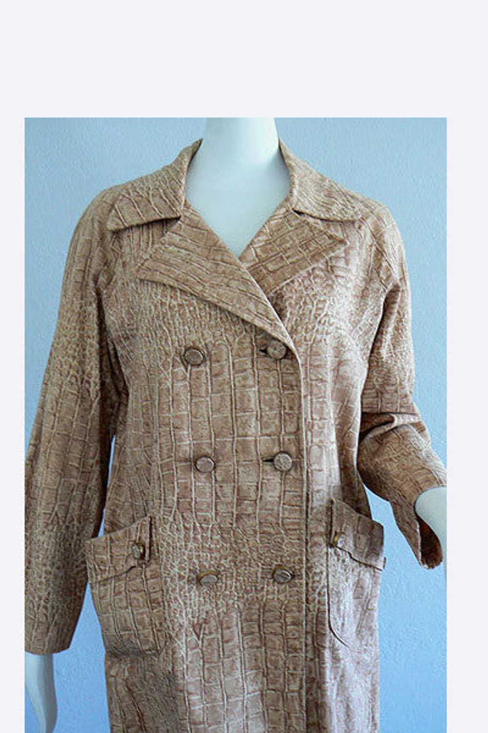 1960 Lawrence of London Reptile Print Coat - image 5