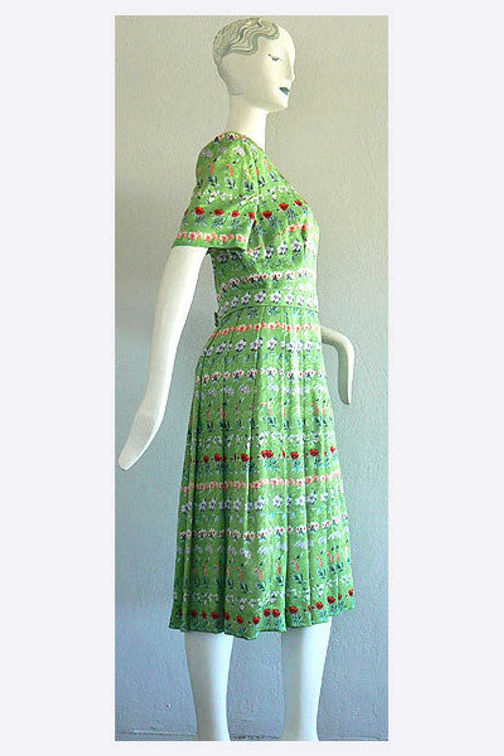1980s Atelier Versace Floral Print Dress - image 3