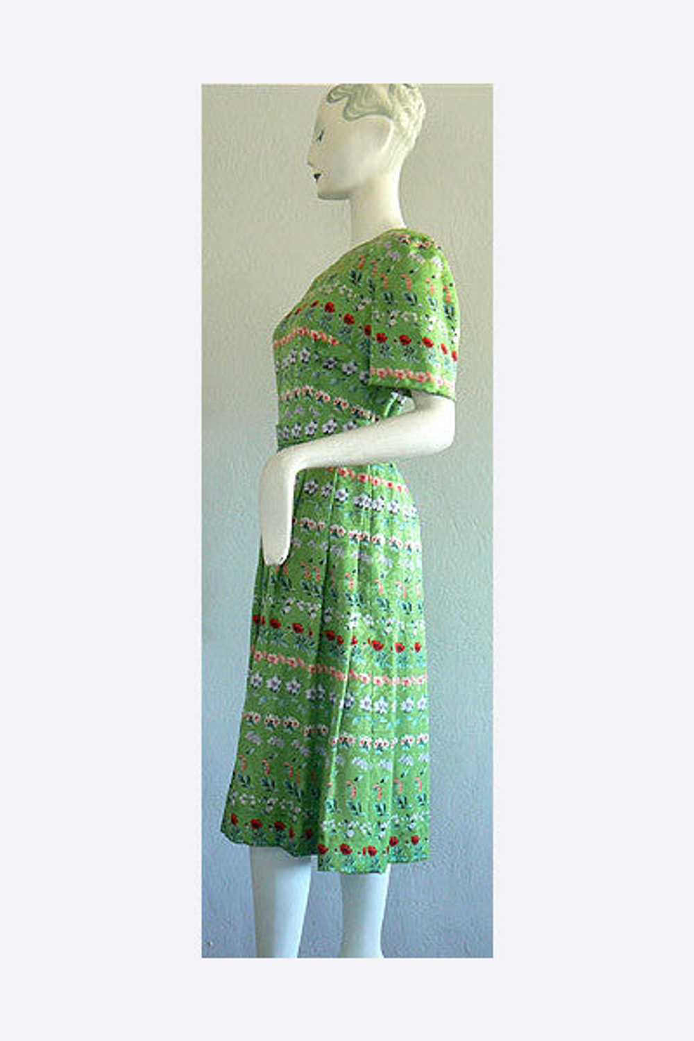 1980s Atelier Versace Floral Print Dress - image 4