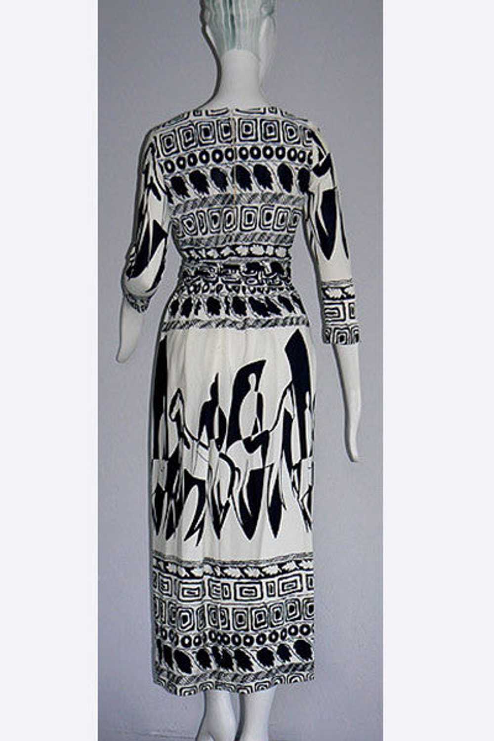 1960s Orsini - I. Magnin Black & White Print Dress - image 2