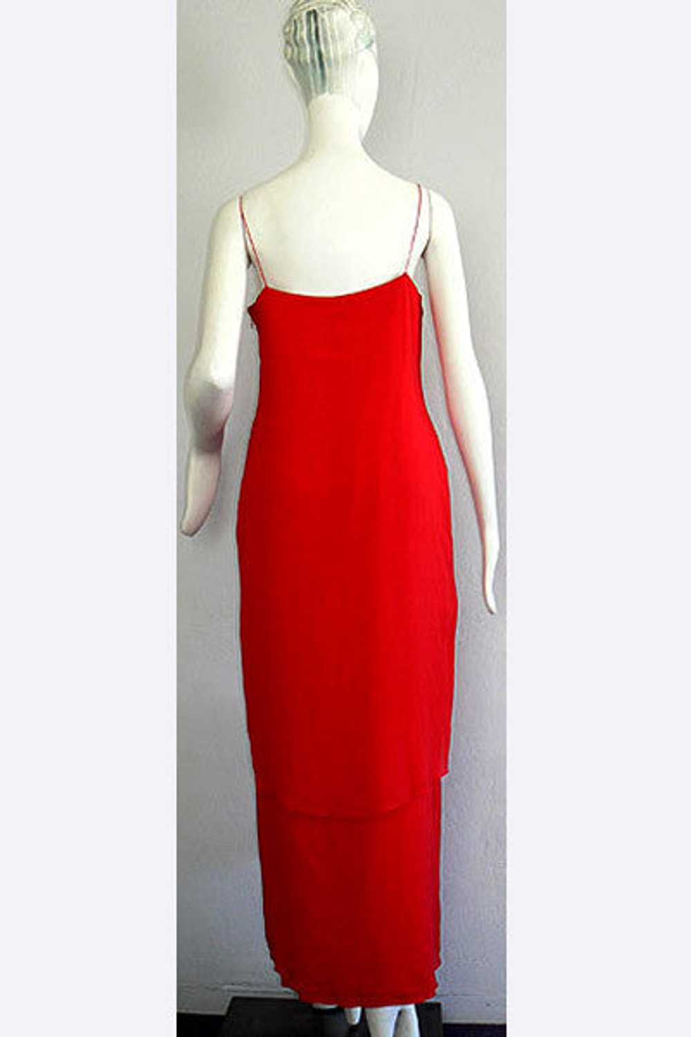 1970s Bill Blass Red Gown - image 2