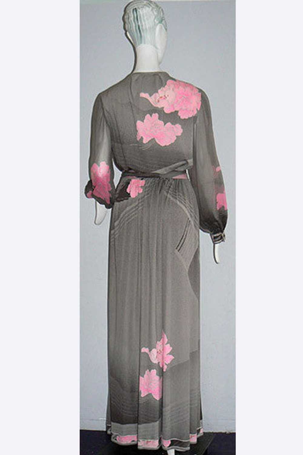1970s Leonard of Paris Long Silk Dress - image 2