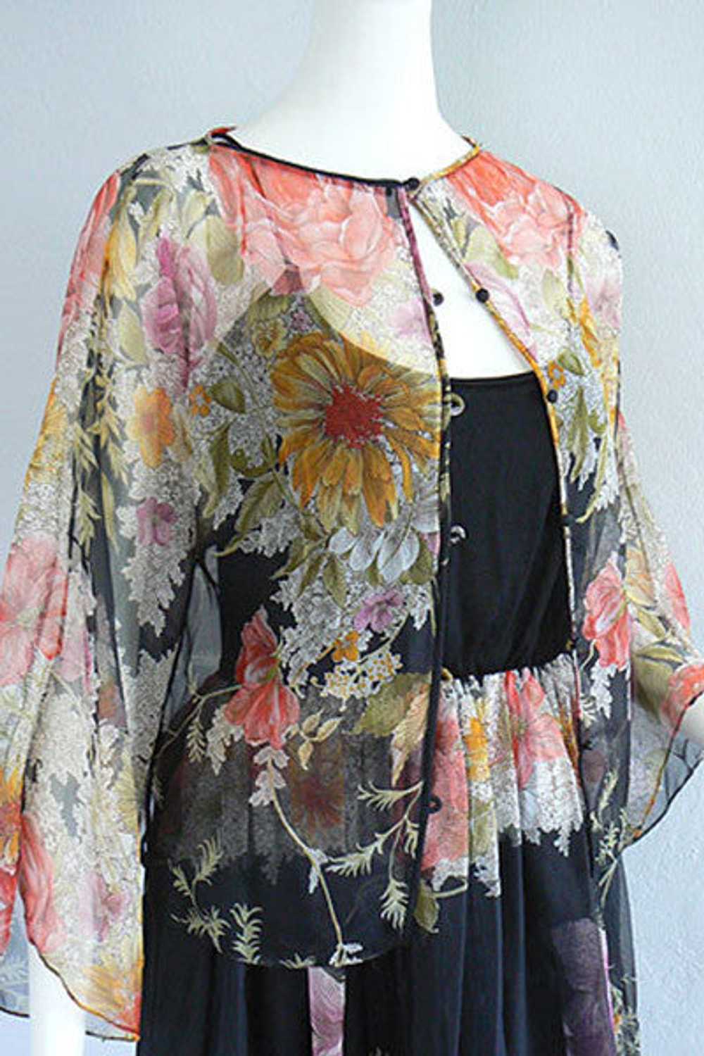 1970s Donald Brooks Boho Chiffon Ensemble - image 3