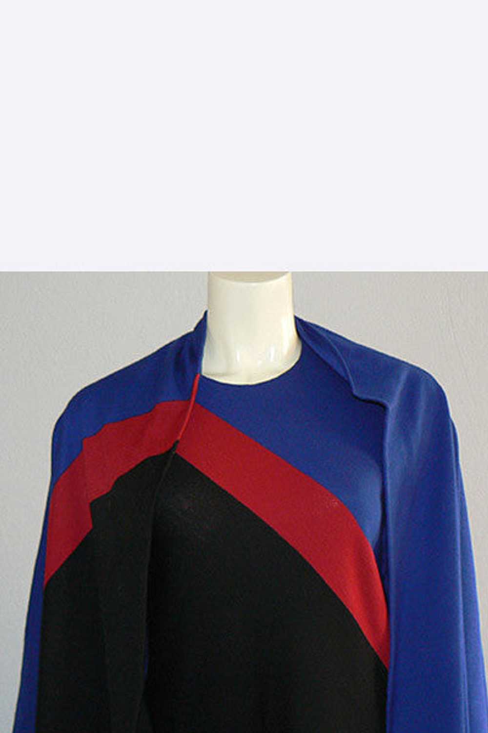 1970s Halston Wool Dress & Shawl Set - image 6