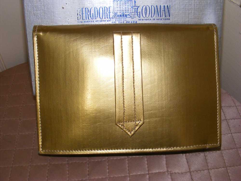 30s Purse Gold Leather Evening Bag in Box - image 2