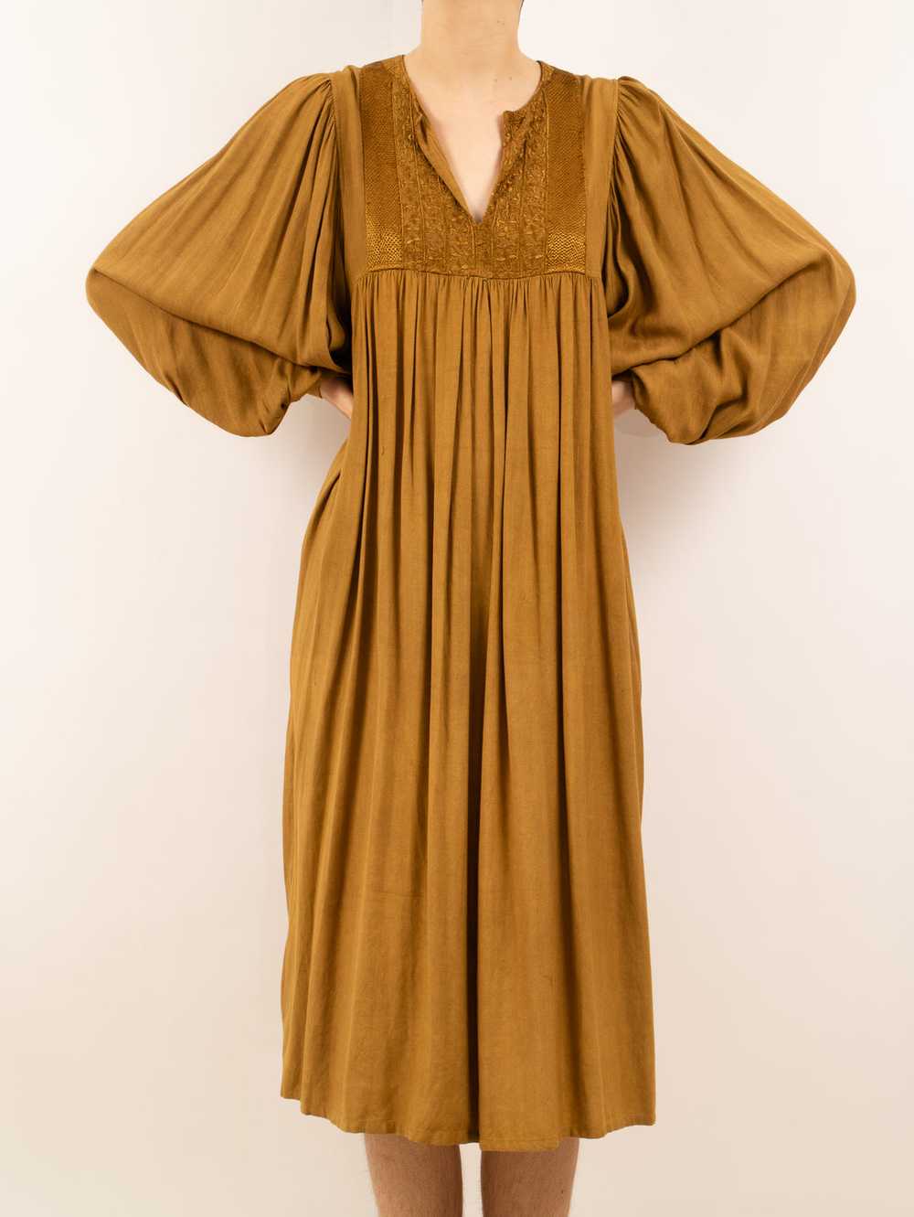 1970's golden caftan dress - image 2