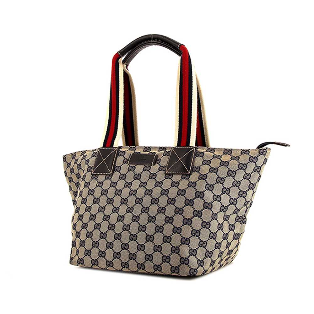Gucci shopping bag in grey monogram canvas and blue l… Gem