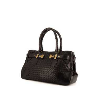 Bottega Veneta handbag in dark brown intrecciato … - image 1