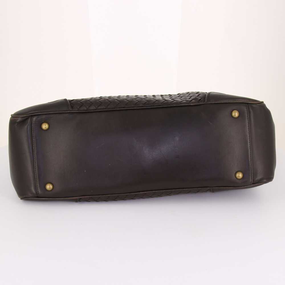 Bottega Veneta handbag in dark brown intrecciato … - image 5