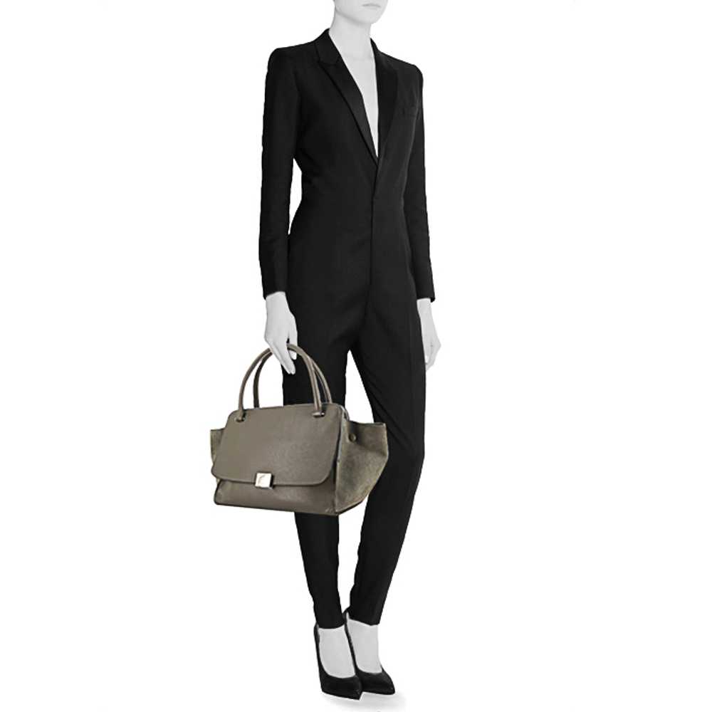 Celine Trapeze large model handbag in grey graine… - image 2