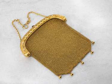Antique Mesh Gold Synthetic Sapphire and Diamond … - image 1