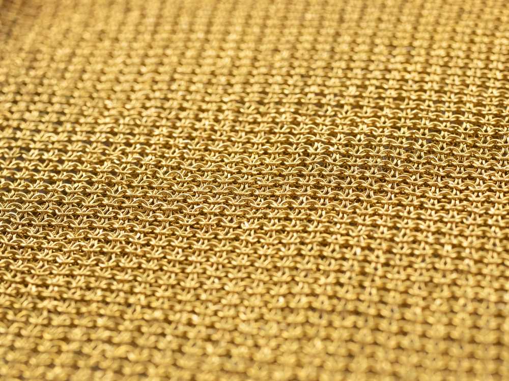 Antique Mesh Gold Synthetic Sapphire and Diamond … - image 5