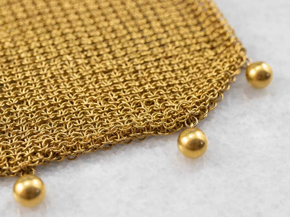 Antique Mesh Gold Synthetic Sapphire and Diamond … - image 7