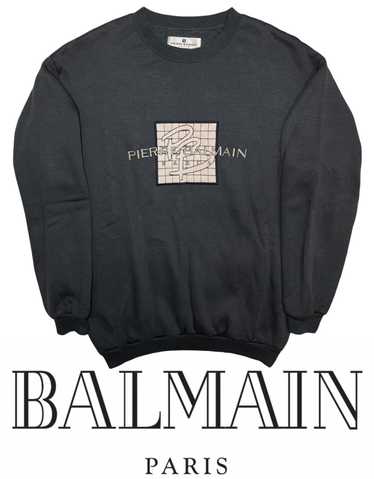 Crew necks Balmain - Mini monogram jacquard knitted pullover