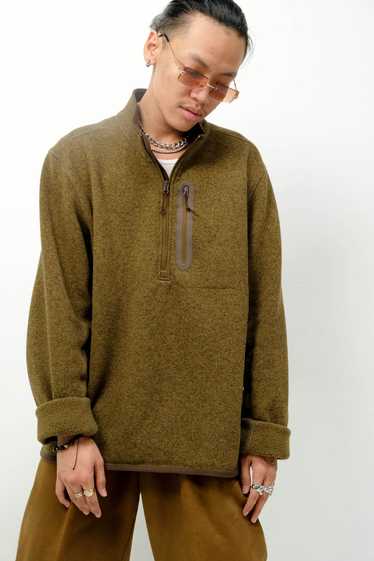 Mens Olive Mock Neck Sweater