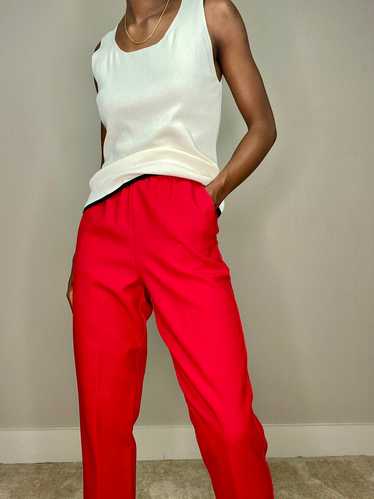 Red Elastic Waist Trouser