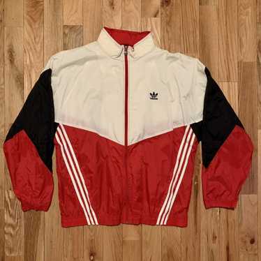 VTG Adidas Hooded 3 Stripe 1/2 Zip Pullover Windbreaker Jacket Men's Size  M/L