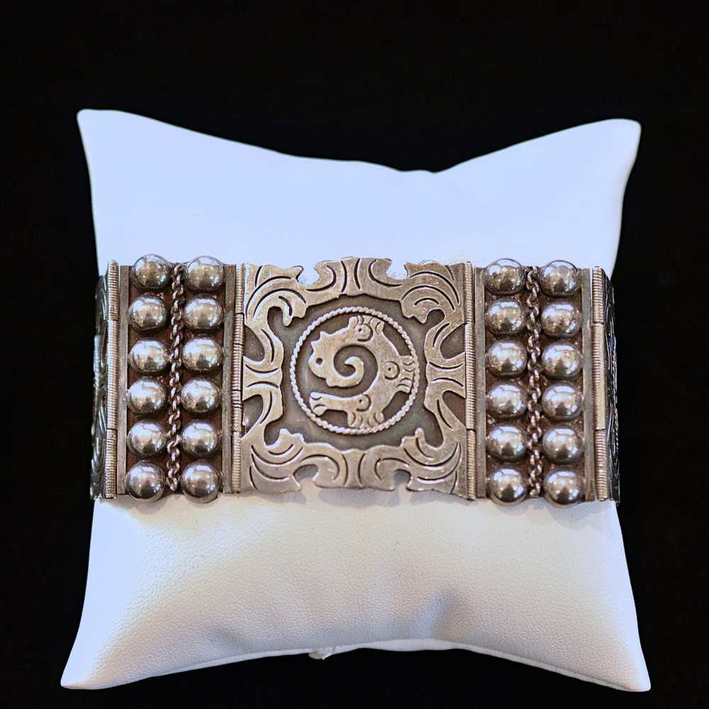 Vintage 925 Sterling Silver Ethnic Mexican Silver… - image 1