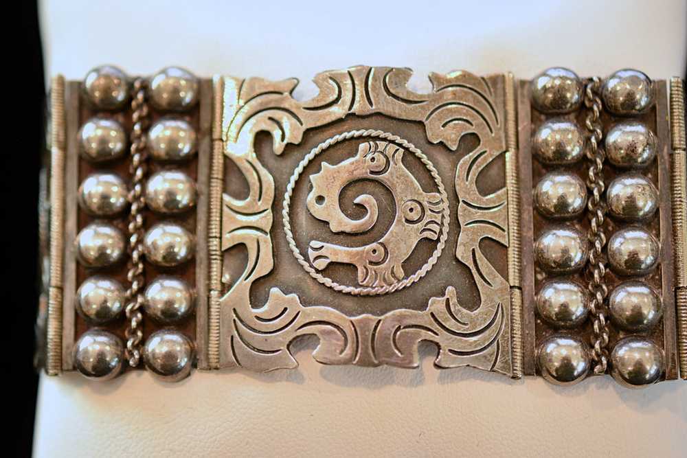 Vintage 925 Sterling Silver Ethnic Mexican Silver… - image 2