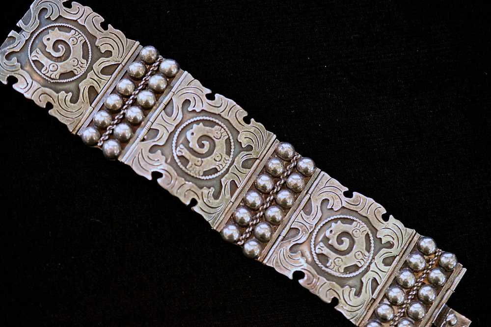 Vintage 925 Sterling Silver Ethnic Mexican Silver… - image 3