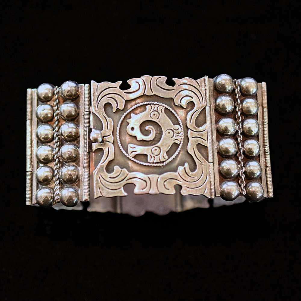 Vintage 925 Sterling Silver Ethnic Mexican Silver… - image 5