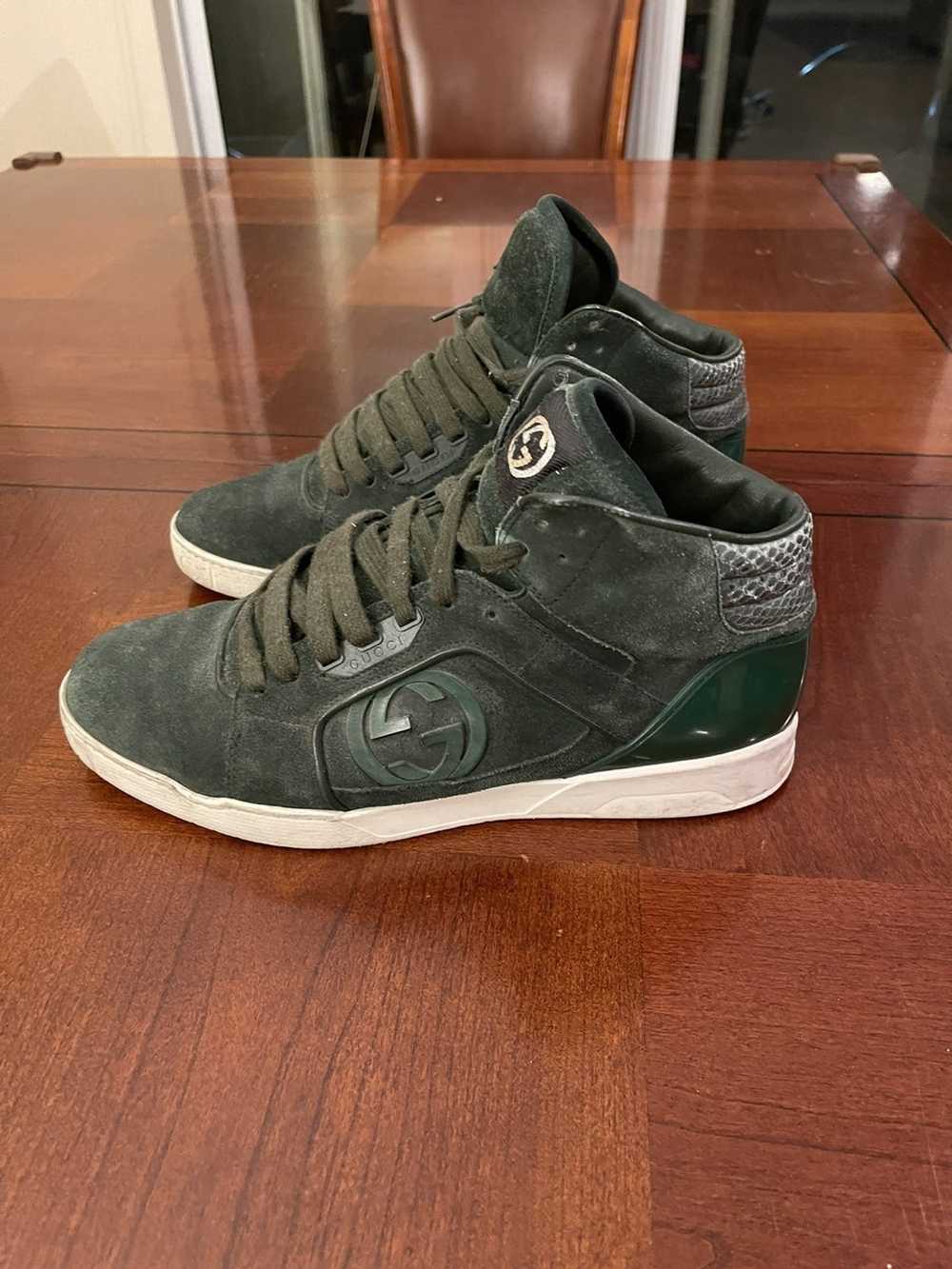 Gucci Gucci green suede sneakers - image 1