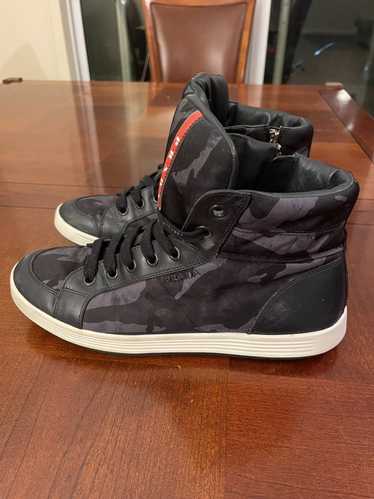 Prada Prada navy blue camo sneakers