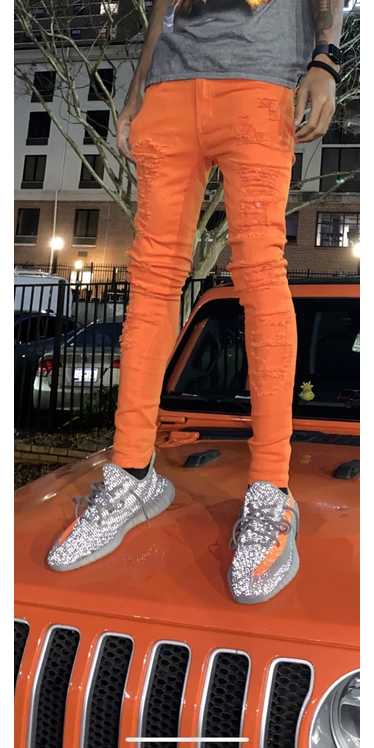Streetwear Orange Super Skinny Jeans