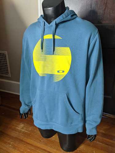Oakley Blue sun logo print hoodie XL