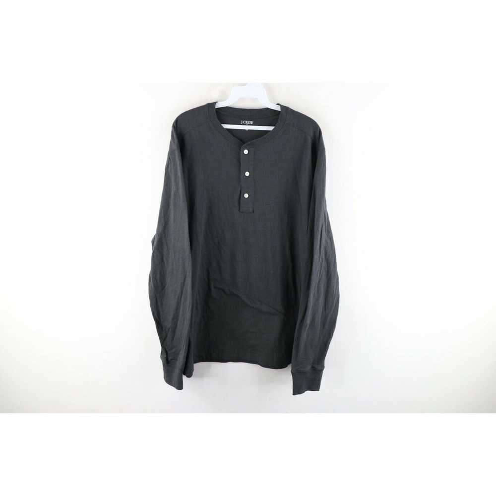 J.Crew J Crew Blank Long Sleeve Henley T-Shirt Ch… - image 1