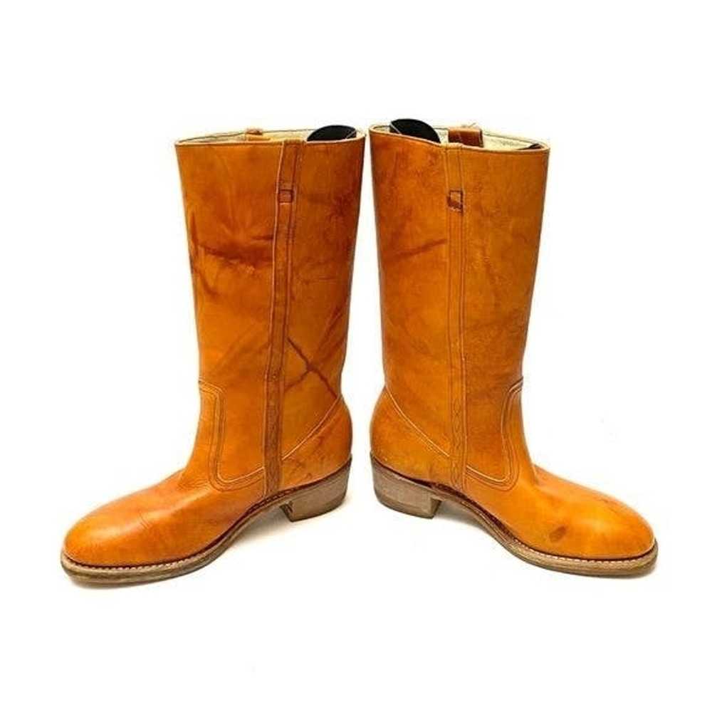 Vintage Vintage 1970s brown leather knee high rid… - image 5