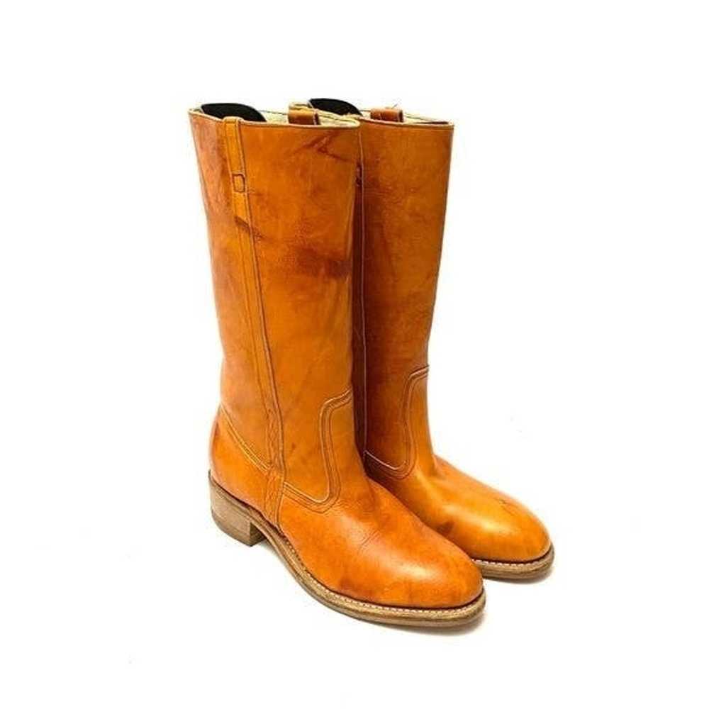 Vintage Vintage 1970s brown leather knee high rid… - image 6