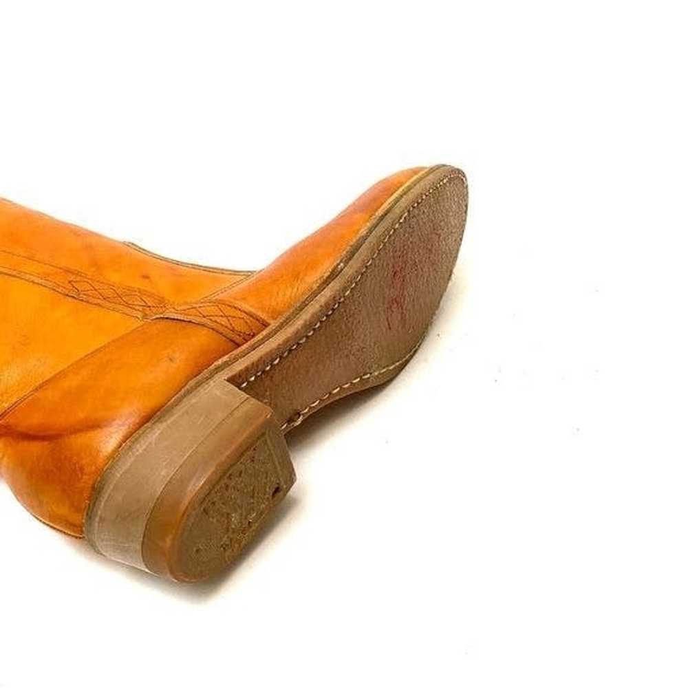 Vintage Vintage 1970s brown leather knee high rid… - image 8