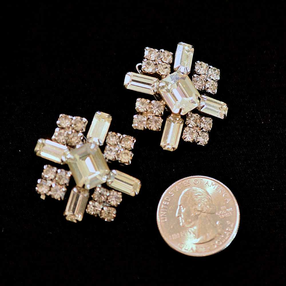 Vintage Statement Rhinestone Earrings, MCM Sparkl… - image 5