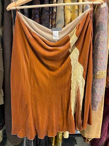 Vintage Alberta Ferretti Copper Velvet Skirt