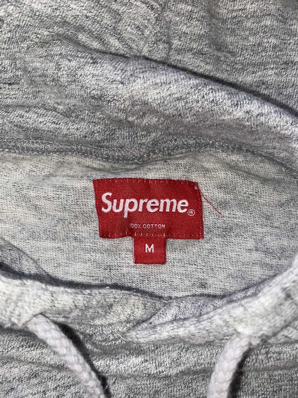 Supreme Grey Supreme Hoodie w/ Embroidered sleeves - image 2