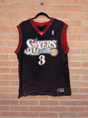 2001 Allen Iverson Philadelphia 76ers Authentic Blue Alternate Champion NBA  Jersey Size 56 3XL – Rare VNTG