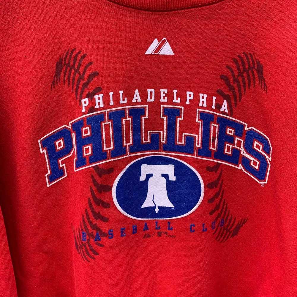 Majestic Vintage Philadelphia Phillies Red Sweats… - image 2