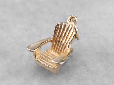 Vintage Gold Adirondack Chair Charm - image 1