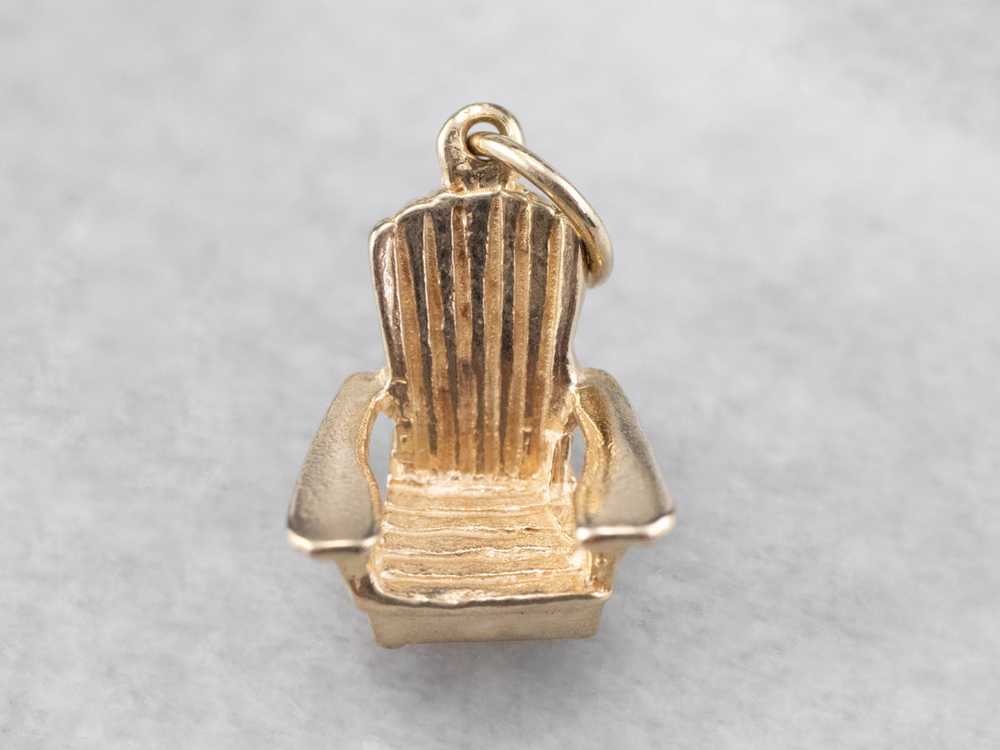 Vintage Gold Adirondack Chair Charm - image 2