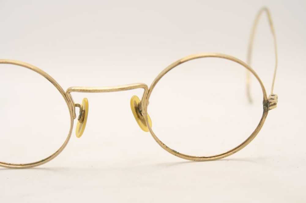 Antique Round Eyeglasses Vintage Gold 40mm Vintage - image 3
