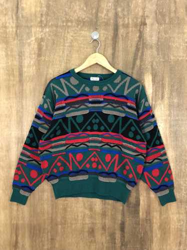 Art × Coloured Cable Knit Sweater × Navajo Jounee 