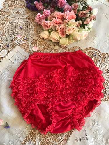 Authentic 1970’s vintage red ruffle panties by Fan