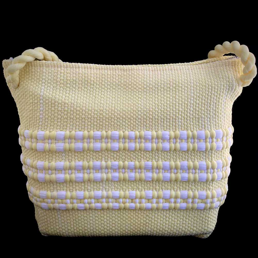 1960s Yellow Woven Handbag - image 2
